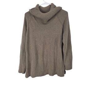 North Style Cowl Neck Sweater L Womens Brown 100% Cotton Lagen Look Warm
